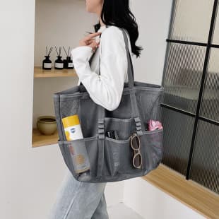 Foreign Trade Wholesale Large-Capacity Mesh Bag, This Year's Popular New Shopping Bag, Women's Storage Fitness Bag, Shoulder Bag, Swimming Hand