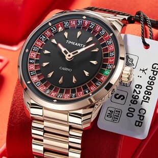 Timeartx Casino Roulette Men's Watch Trendy Personality Luminous Waterproof Leather Strap Cross-Border Metal Quartz Wristwatch