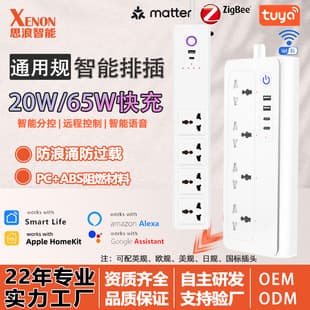 Cross-Border Wifi Power Strip Universal Socket Smart Power Strip Timer Socket Matter Us Standard Eu Standard Uk Standard Cross-Border Hot Selling