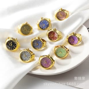 Ring Watch for Women New Simple Digital Glitter Ins Watch Student Ring Watch Men's Fashion Gold Finger Watch