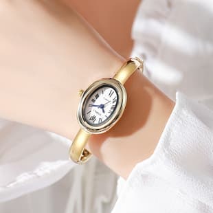 Hot-Selling Foreign Trade Roman Oval Women's Watch, Bathtub Bracelet, High-End Chanel-Style Trendy Quartz Watch