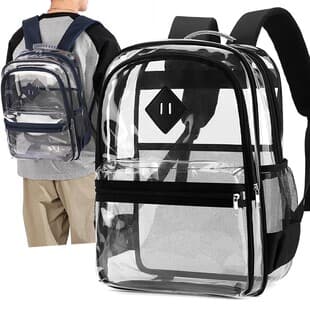 New In-Stock Pvc Transparent Backpack with Multiple Pockets, Waterproof Student School Bag, Concert Stadium Transparent Backpack
