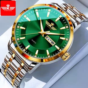 High-end fashion automatic double calendar business men's wrist watch waterproof luminous diamond watch wholesale butterfly buckle