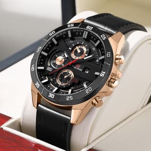 Source Manufacturer Fashion Men's Waterproof Outdoor Sports Casual Watch Student Watch Leather Strap Calendar Quartz Watch