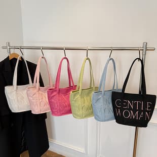 Spring and Summer New Fashion Versatile Letter Shoulder Bag Thai Canvas Bag for Women 2026 Lightweight Handbag Crossbody Bag