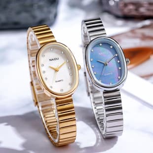 All-match Explosive Cross-border Fashion Watch Student Fashion Women's Watch Women's Temperament Bamboo Band Oval Support for Hair