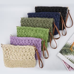 2026 New Style Hollow Woven Bag for Women, Summer Beach Vacation, Artistic Retro Clutch Bag, Straw Woven Bag