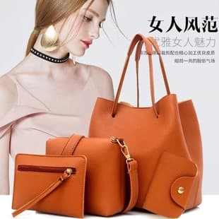 Trendy Single Shoulder Bag Fashion New Color Mother and Child Bag European and American Style Four-Piece Set Simple Women's Bag