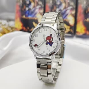 New Marvel cartoon watch for boys, girls, children, and students, anime Q-version steel band, popular cross-border product