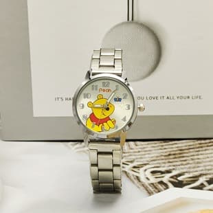 Cross-border Explosions Fashion Cartoon Character Children's Steel Band Watch Boys and Girls Pooh Dorset Aimeng Student Quartz Watch