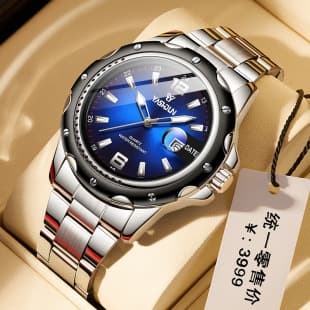 New Cross-Border Men's Watch European and American Fashion Calendar Quartz Watch Luminous Waterproof Men's Steel Band Watch Wholesale