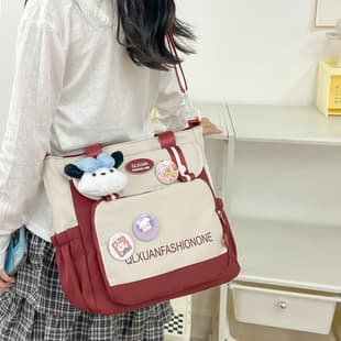 Student Class Tote Bag Women's Simple 2025 New Autum Large Capacity Crossbody Bag Satchel Tutoring Bag Shoulder Bag
