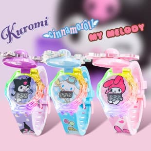 Retail generation wholesale children's cartoon music watch colorful luminous rotating top cartoon electronic watch toys