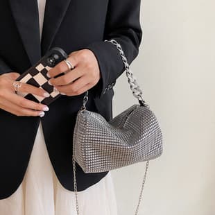 Korean Niche Chain Evening Bag, Trendy and Fashionable Rhinestone Niche Crossbody Bag, Handbag, Women's Bag Wholesale