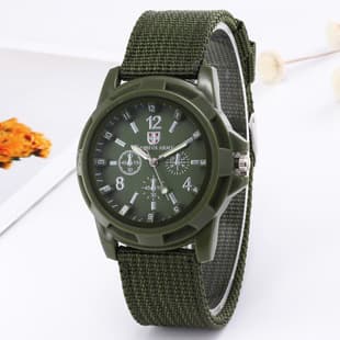 Cross-Border New Model Multi-Functional Outdoor Luminous Sports Men's Watch Nylon Woven Strap Watch Quartz Watch Wholesale