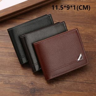 New Men's Wallet Short Wallet Men's Youth Business Casual Horizontal Wallet Fashion Large Capacity Soft Leather Wallet