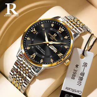 Tiktok's Popular Ruizhiyuan Student Exam Luminous Waterproof Watch with Dual Calendar, Quartz Watch, Ultra-Thin Men's Wristwatch