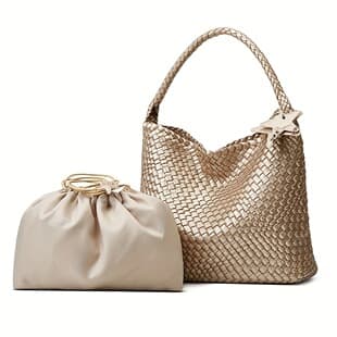 2025 New Style Gun-Shaped Non-Handwoven Versatile Tote Bag with Textured Handle, Underarm Basket, and Bucket Bag
