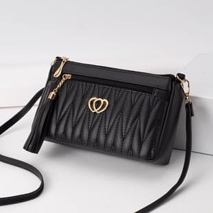 Large-Capacity 2026 New Style Crossbody Bag for Middle-Aged Women, Mom Bag with a High-End Feel, Small Tassel Soft Leather Messenger Bag for Women