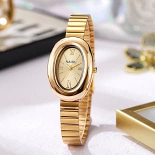 Cross-Border New Women's Watch Small Gold Watch Southeast Asia Hot-Selling Simple Women's Watch Oval Gold Quartz Watch