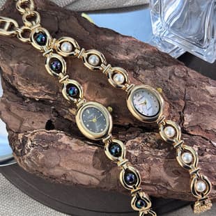 High-End Retro Imitation Pearl Women's Watch Hot-Selling Small Fragrance Light Luxury Bracelet Watch Oval Watch Temperament Women's Watch