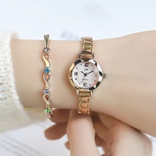 New Fashion Style Women's Watch Female Student Thin Small Dial Korean Style Simple Electronic Quartz Watch