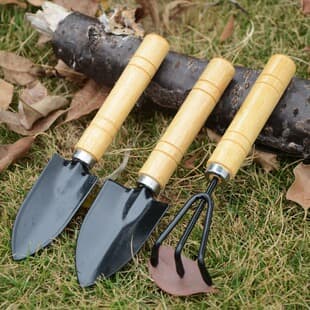 Flower Planting Tools Household Vegetable Planting Flower Gardening Pine Soil Flower Shovel Potted Flower Planting Tools Three-piece Small Shovel