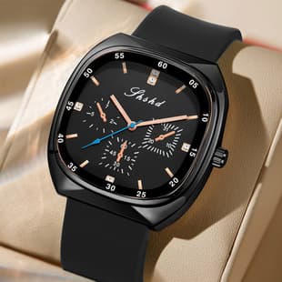 2026 New Barrel-Shaped Watch for Men and Women, Multi-Color Silicone Strap, Three-Eye Quartz Watch, Fashionable Casual Wristwatch