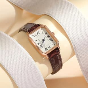 Cross-Border Hot-Selling Leather Strap Women's Watches, Light Luxury Fashion Quartz Watches, Niche Square Watches, In-Stock Wholesale