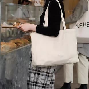 Korean Style Versatile Lazy Style Canvas Bag for Women 2026 New Model Tote Large Capacity Shoulder Bag with Printed Logo Large Capacity