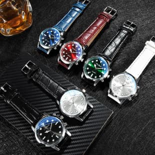 Cross-Border Foreign Trade Retro Leather Strap Quartz Watch Business Mechanical Wristwatch Korean Style Fashion Trend Simple Men's Watch