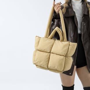 New Tote Bag Puff Bag for Women, Large Capacity, Soft, High-End, Cotton-Filled Bag, Fashionable and Versatile Armpit Shoulder Bag