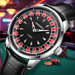Timeartx Cross-Border Foreign Trade New Roulette Men's Watch Luminous Waterproof Leather Strap Trendy Quartz Watch Wholesale