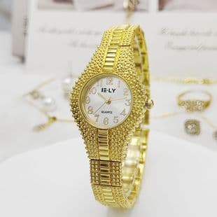 New Foreign Trade Fashion Watch Women's Watch Diamond-Encrusted Women's Watch Light Luxury High-End Versatile Temperament Gold Quartz Watch