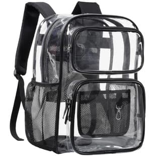 in stock amazon new large transparent backpack, heavy duty pvc transparent backpack for university work