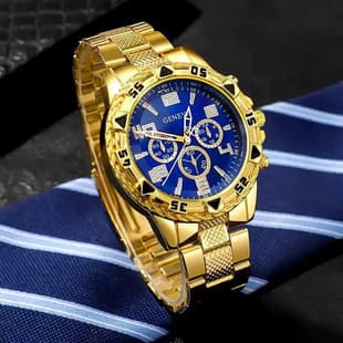 Cross-Border E-Commerce Hot-Selling Men's Steel Band Watch Factory Wholesale Fake Three-Eye Business Quartz Watch Men's Wristwatch
