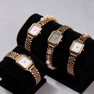 New cross-border light luxury steel strap women's watch, popular overseas, student fashion simple square quartz wristwatch wholesale