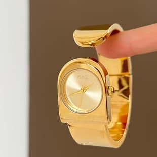 Ieke Gold-Colored Bell Clock Bracelet-Style Watch for Women, Personalized Fashion Trendy Wristwatch, 2025 New Model Ladies' Watch