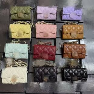 TK's popular Chanel-style mini coin purse and card holder, new women's small chain bag, shoulder bag, crossbody bag, underarm bag, waist bag