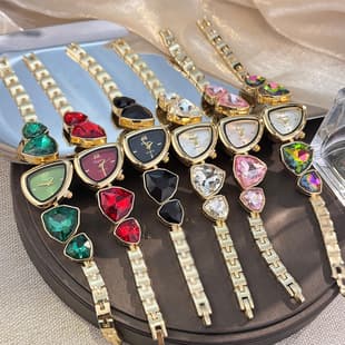New Color Matching Irregular Design Large Diamond Watch Light Luxury Niche Watch Color Fashion High-End Foreign Trade Wholesale