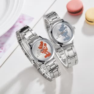 Manufacturer Wholesale Mickey Mouse Mickey Steel Band Watch Student Cartoon Luminous Quartz Watch Dropshipping