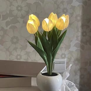 Led Tulip Night Light Simulated Bouquet Ornament Bedroom Bedside Decoration Atmosphere Light Home Dimmable