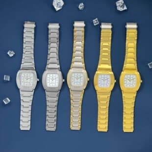 Barrel-Shaped Men's Watch Business Casual Quartz Watch Silver Small Square Digital Pointer Watch Gift Wristwatch Wholesale
