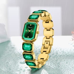 Cross-Border Fashion Women's Watch with Diamonds, Green Square Dial, Quartz Watch, Feminine and Stylish Wristwatch for Women