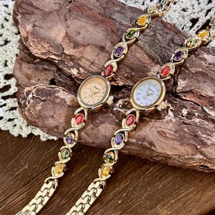 Hot-Selling New Douyin Watch Manufacturer Direct Sales Gemstone Diamond Oval Exquisite Compact Second-Hand Rainbow Light Luxury Watch