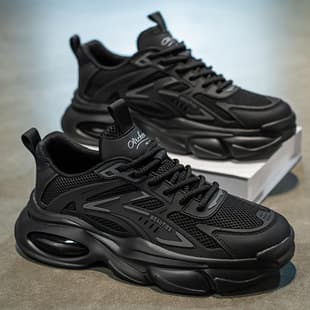 Men's Shoes 2025 Summer New Breathable Shoes Men's Trendy Versatile Thick-Soled Sports Shoes Casual Running Dad Trendy Shoes