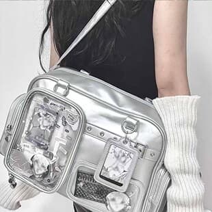 Korean and Japanese Style Niche Ita Bag, Dual-Purpose Bag with Large Capacity for Fans, Can Be Used as a Backpack or Crossbody Bag, Suitable for Students' Daily Use
