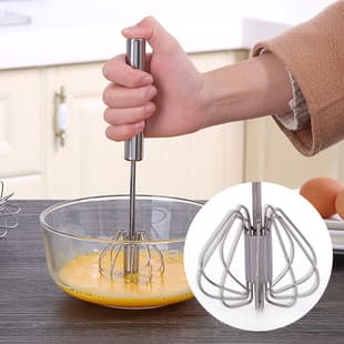 Egg Beater Stainless Steel Thickened Mixer Semi-Automatic Egg Beater Manual Egg Beater Baking Tool Easy to Use