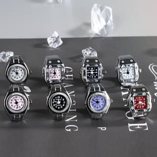 [Ring watch] new hot creative alloy shell finger watch lovers foreign trade new men and women manufacturers direct batch