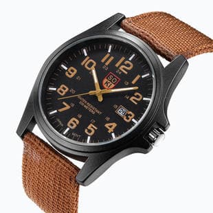 Soki Aliexpress Wish Popular Swiss Fashion Military Watch Woven Nylon Strap Men's Calendar Sports Quartz Watch